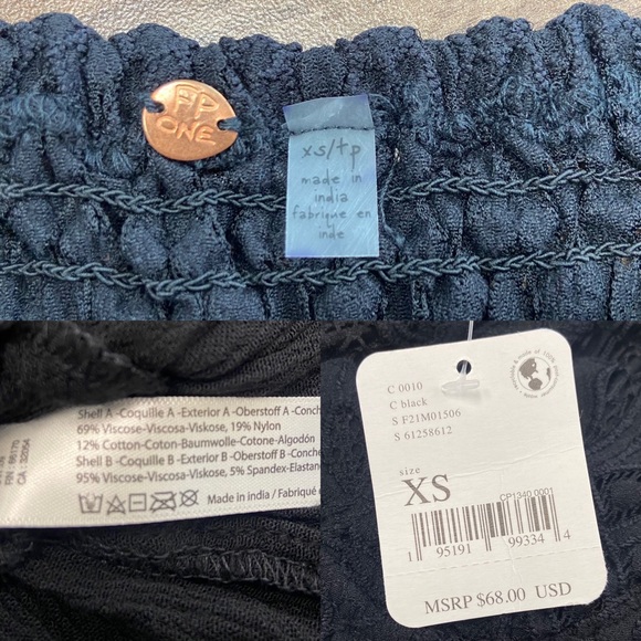 New Free People Adella Lace Tiered Corset Tube Top in Black Size XS - Picture 12 of 13